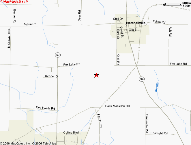 Johnson Woods Regional Location Road Map